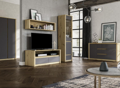 Wall units, sideboard, lowboard, side cabinet, living room sideboard, shelf 5-piece set